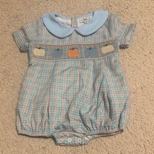 Busy Bee Smocks Plaid Pumpkin Bubble